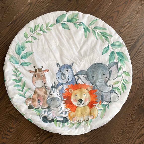 Reversible Baby Playmat - Animals and leafs - Picture 1 of 5